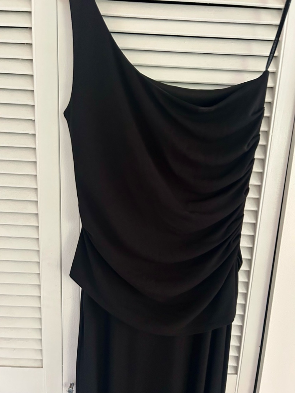 Black Draped One-Shoulder Dress Vintage Frank Lyman